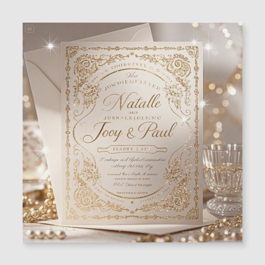 ミニマモダンリスト結婚式招待状 (正面)