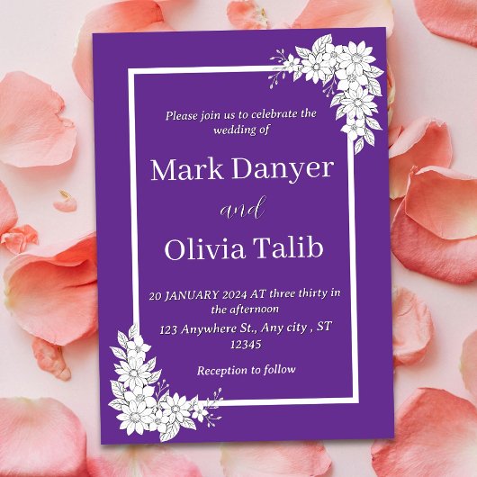 ミニマモダンリスト結婚式招待状-シンプル 招待状