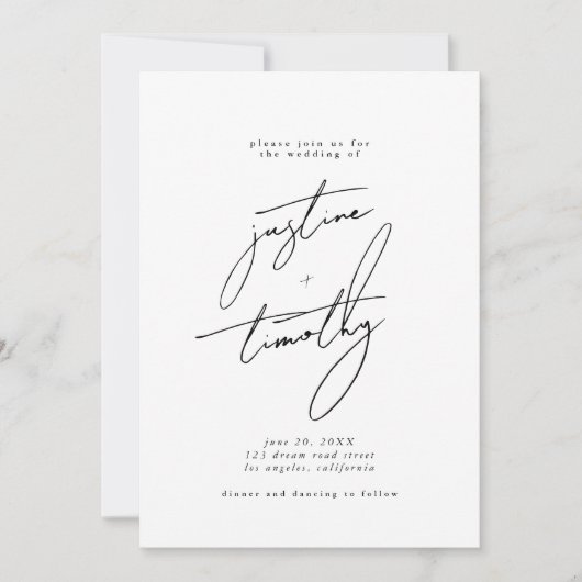 ミニマモダンリスト結婚式招待状 セーブザデート (正面)