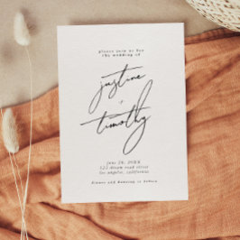 ミニマモダンリスト結婚式招待状 セーブザデート