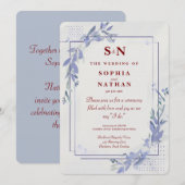 ミニマモダンリスト結婚式招待状 招待状 (正面/裏面)