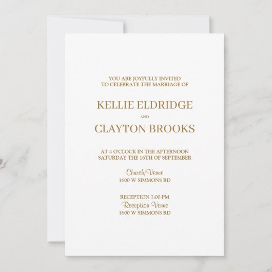 ミニマモダンリスト結婚式招待状 招待状 (正面)