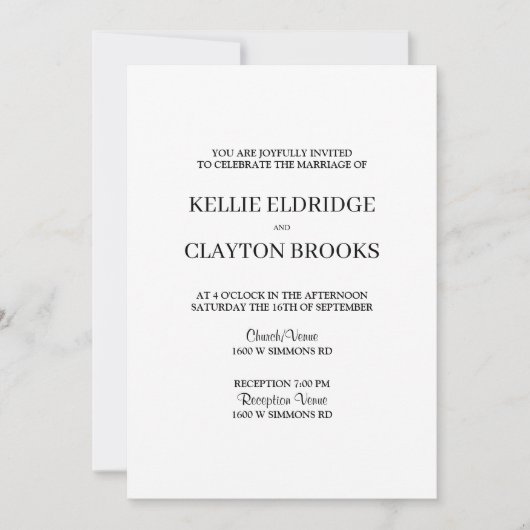 ミニマモダンリスト結婚式招待状 招待状 (正面)