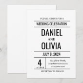 ミニマモダンリスト結婚式招待状 招待状 (正面/裏面)