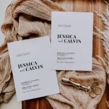 ミニマモダンリスト結婚式招待状