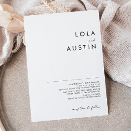 ミニマモダンリスト結婚式招待状 招待状