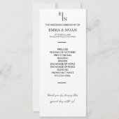 ミニマモダンリスト結婚式 プログラム (正面)