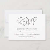 ミニマモダンリスト結婚式RSVPカード 出欠カード (正面)