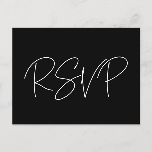 ミニマモダンリスト結婚式RSVP ポストカード (正面)