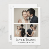ミニマモダンリスト結婚3枚の感謝してい写真は ポストカード (正面/裏面)