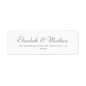 ミニマモダンリスト結婚・シック差出人住所 ラベル (正面)