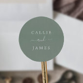 ミニマモダンリスト結婚・セージ封筒用シール ラウンドシール