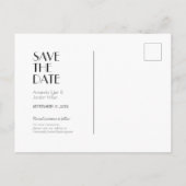 ミニマモダンリスト結婚・デコの写真日付を保存 案内ポストカード (裏面)