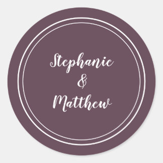ミニマモダンリスト結婚・パープル花婿のお願い ラウンドシール