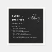 ミニマモダンリスト結婚・ブラックのおもしろい事実 スタンダードカクテルナプキン (正面)