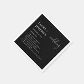 ミニマモダンリスト結婚・ブラックのおもしろい事実 スタンダードカクテルナプキン (角)