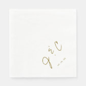 ミニマモダンリスト結婚・モノグラム スタンダードランチョンナプキン (正面)