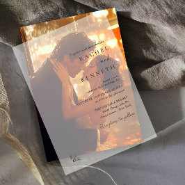 ミニマモダンリスト結婚・モノグラム ベラム紙招待状