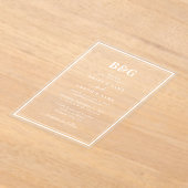 ミニマモダンリスト結婚・モノグ澄んラム アクリル招待状 (レイダウン)