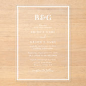 ミニマモダンリスト結婚・モノグ澄んラム アクリル招待状 (正面)