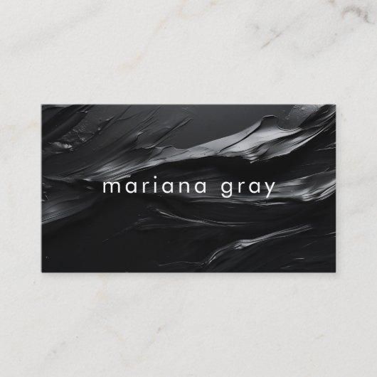 ミニマモダンリスト絵を描黒 名刺 (正面)