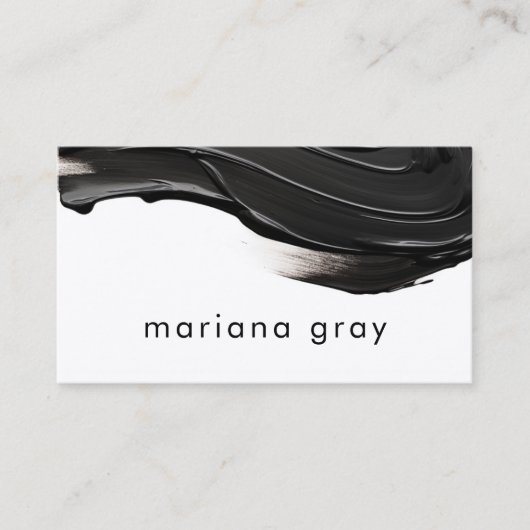 ミニマモダンリスト絵を描黒 名刺 (正面)