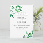 ミニマモダンリスト緑結婚式招待状 招待状 (スタンド正面)