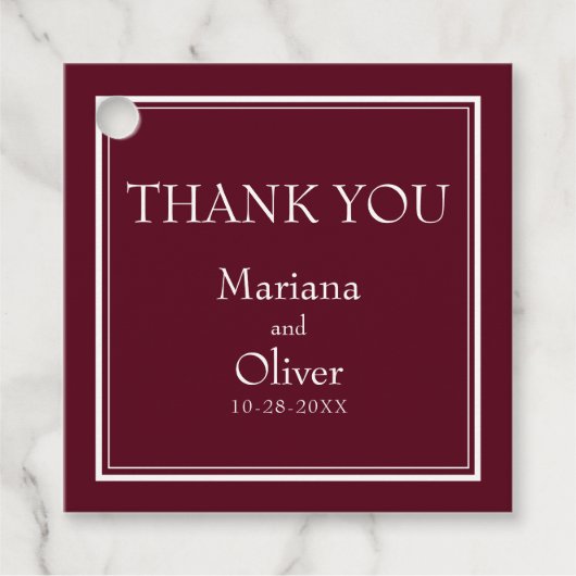 ミニマモダンリスト縁どバルガンディ フェイバータグ (正面)