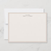 ミニマモダンリスト縁どベイジモダンノートカード 招待状 (正面)