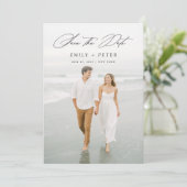 ミニマモダンリスト縦写真日付の保存 招待状 (スタンド正面)