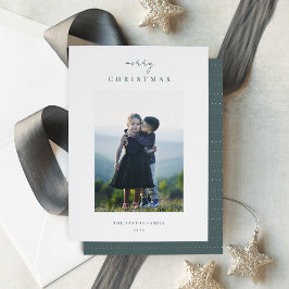 ミニマモダンリスト縦型クリスマスフォト シーズンカード