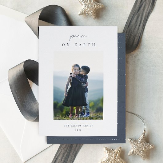 ミニマモダンリスト縦型クリスマスフォト シーズンカード