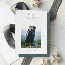 ミニマモダンリスト縦型クリスマスフォト シーズンカード