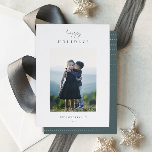 ミニマモダンリスト縦型クリスマスフォト シーズンカード