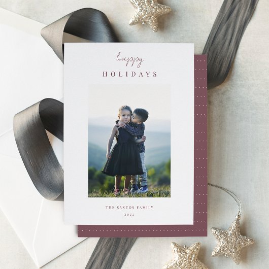 ミニマモダンリスト縦型クリスマスフォト シーズンカード