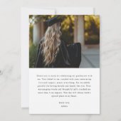 ミニマモダンリスト縦型写真卒業 サンキューカード (裏面)