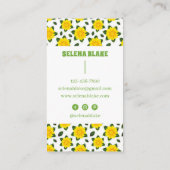 ミニマモダンリスト縦花柄 名刺 (裏面)