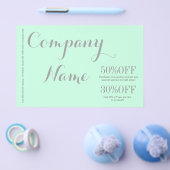 ミニマモダンリスト美しいヘアサロンミントグリーン チラシ (シングル)