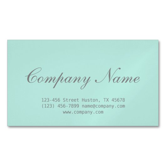 ミニマモダンリスト美しいヘアサロンミントグリーン マグネット名刺 (正面)
