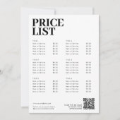 ミニマモダンリスト美しい価格表メニューQRコード (正面)