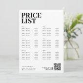 ミニマモダンリスト美しい価格表メニューQRコード (スタンド正面)