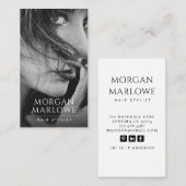 ミニマモダンリスト美容師白黒写真 名刺 (正面/裏面)