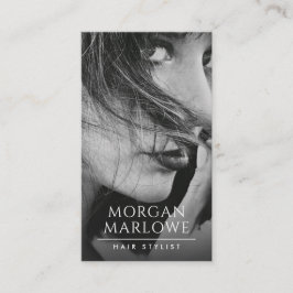 ミニマモダンリスト美容師白黒写真 名刺