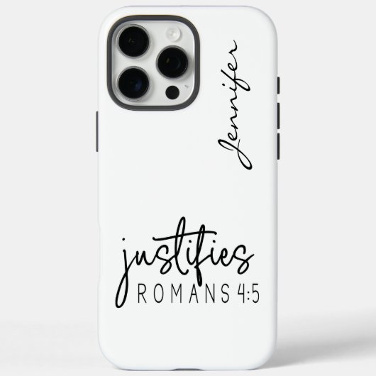 ミニマモダンリスト聖書聖句ローマ4:5 iPhone Case-Mate iPhoneケース (裏面)