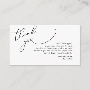 ミニマモダンリスト脚結婚本's Thank you エンクロージャーカード