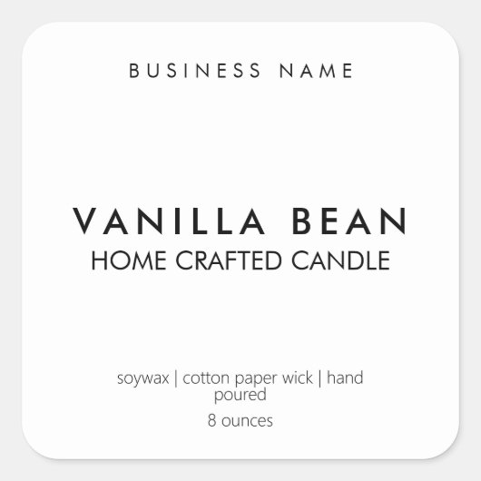 ミニマモダンリスト自家製キャンドルラベルシール スクエアシール (正面)
