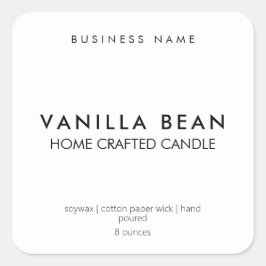 ミニマモダンリスト自家製キャンドルラベルシール スクエアシール