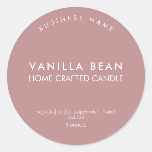 ミニマモダンリスト自家製キャンドル製品ラベル ラウンドシール (正面)