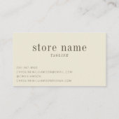 ミニマモダンリスト自然オリーブグリーン 名刺 (裏面)