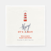 ミニマモダンリスト航海のライトハウスベビーシャワー スタンダードランチョンナプキン (正面)